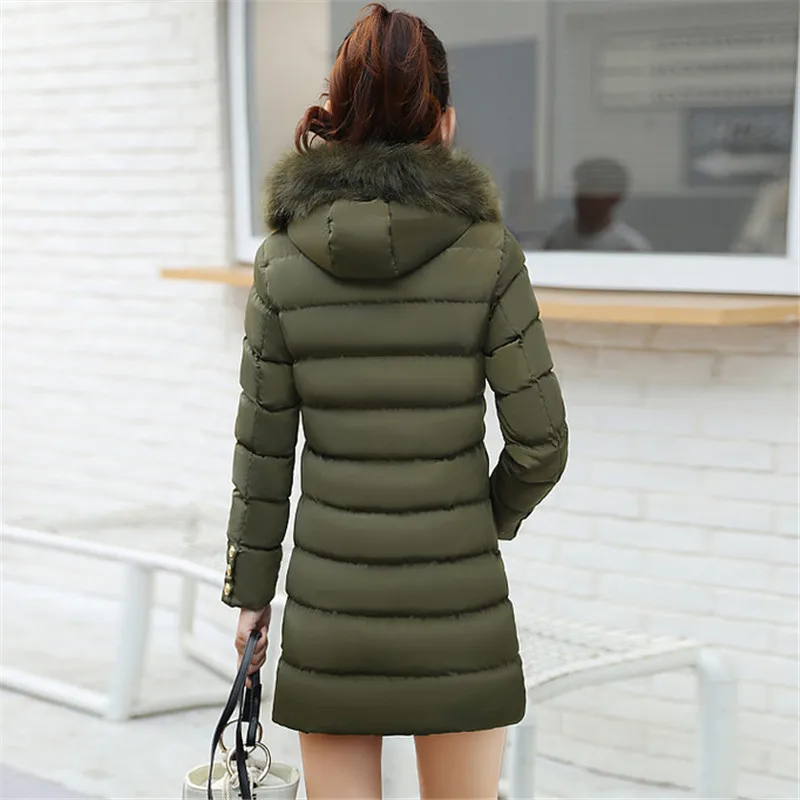 Casaco de inverno feminino cinza M-5XL plus size pele com capuz parkas bom pop coreano fino manga longa grosso calor para baixo algodão jaqueta ld1359