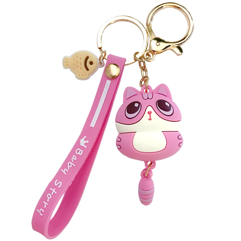 Ins Leuke Kat Kawaii Sleutelhanger Vrouwelijke Creatieve Autosleutel Hanger Paar Liefhebbers Rugzak Telefoon Lanyard Meisje Geschenk Speelgoed Pop Accessoires