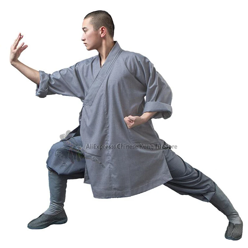 Shaolin Temple Buddhist Monk Robe Arhat Kung fu Uniform Martial arts Meditation Suit