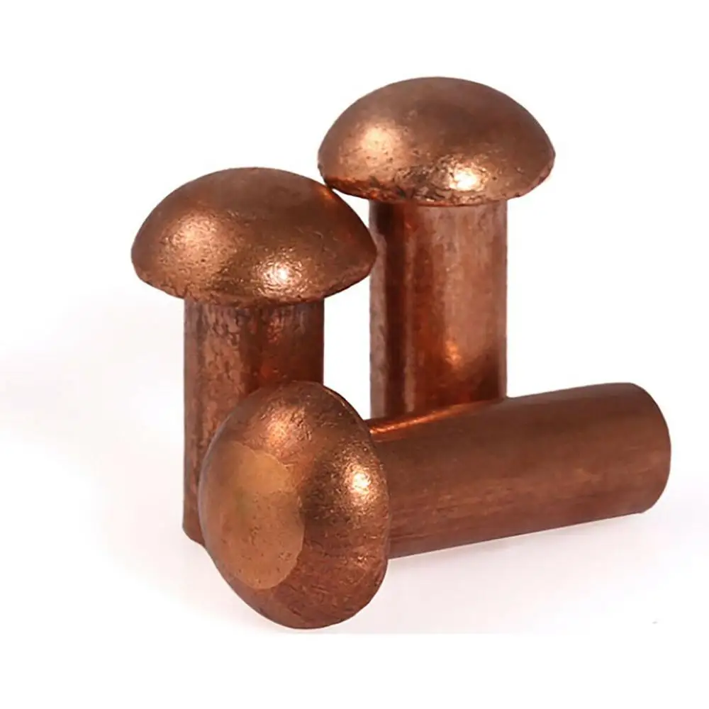 2Pcs-50Pcs Red Copper Solid Round Head Rivet Fasteners Bolts For Electronic Machinery GB867 M2 M2.5 M3 M4 M5 M6 M8 image 2