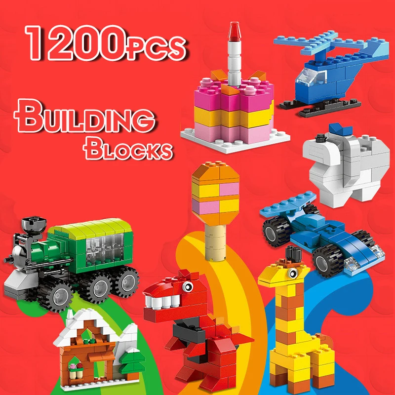 

1200 Building Blocks DIY city Classic Blocks Set Animal Model Educational Children Compatible With Small Size Boys And Girls Toy