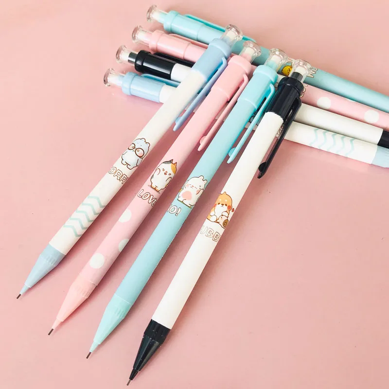 3 Pcs Cute Kawaii Little Rabbit And Dog Press Automatic Mechanical Pencil  School Supply Student Stationery 0.7mm