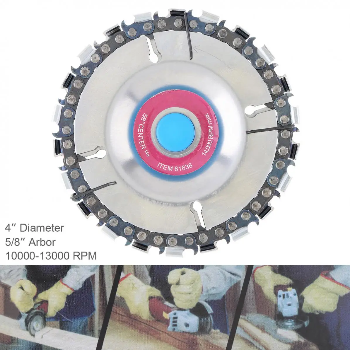 4 Inch 22 Tooth Angle Grinder Chain Tray Disc Cutter Wood Grooved Saw Blade Woodworking Chain Grinder Chain Disc 2021