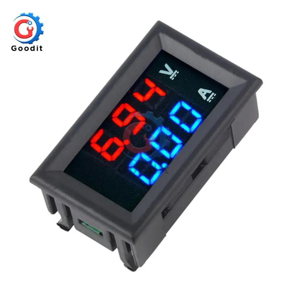 0.56 inch Mini Digital Voltmeter Ammeter DC 100V 10A Panel Amp Volt Voltage Current Meter Tester Blue Red Dual LED Display