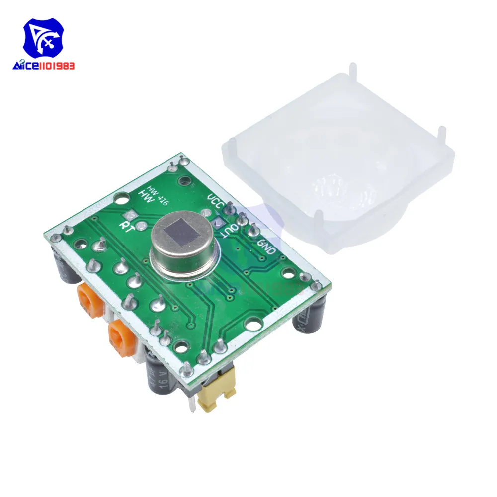 HC-SR501 HC-SR505 Einstellbares IR-Pyroelektrisches Infrarot-Bewegungserkennungsmodul AM312 Modul Bewegungssensor SR501 Halterung für Arduino – Detail 9