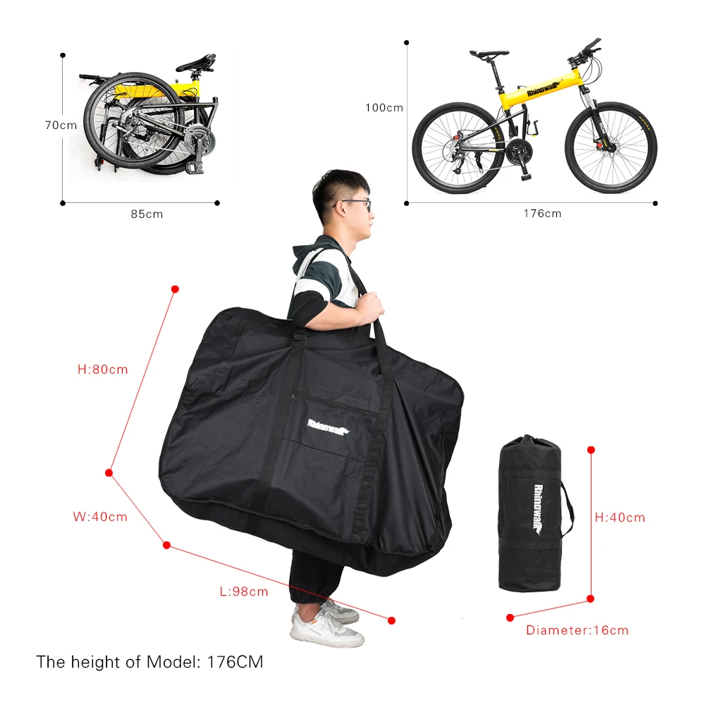 Rhinowalk 26 Inch Folding Bicycle Carry Bag Portable Cycling Bike Transport Case Travel Bycicle Accessories Bike Box