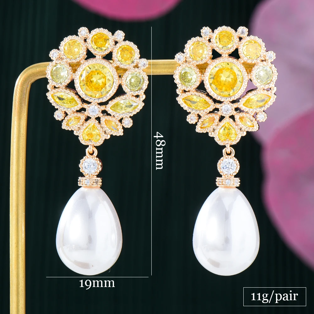 missvikki Trendy Gorgeous Original CZ Shiny Pendant Earrings for Women Girl Daily High Quality Noble Lady Bridal Accessories