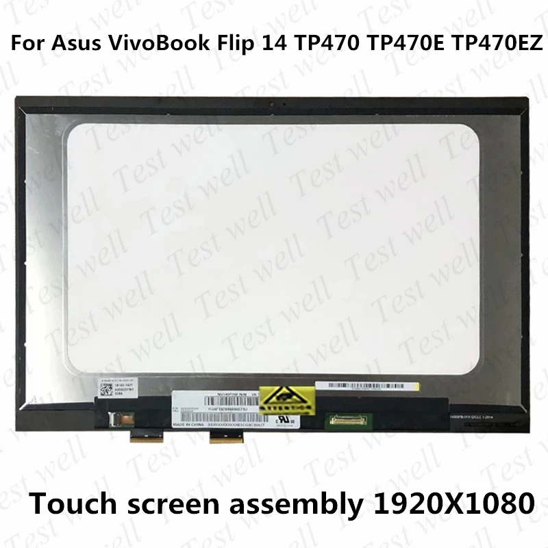 Imagem -02 - Original 14 For For para Asus Vivobook Flip 14 Tp470 Tp470e Tp470ez Display Lcd com Toque Digitador Assembléia Vidro Fhd 1920*1080
