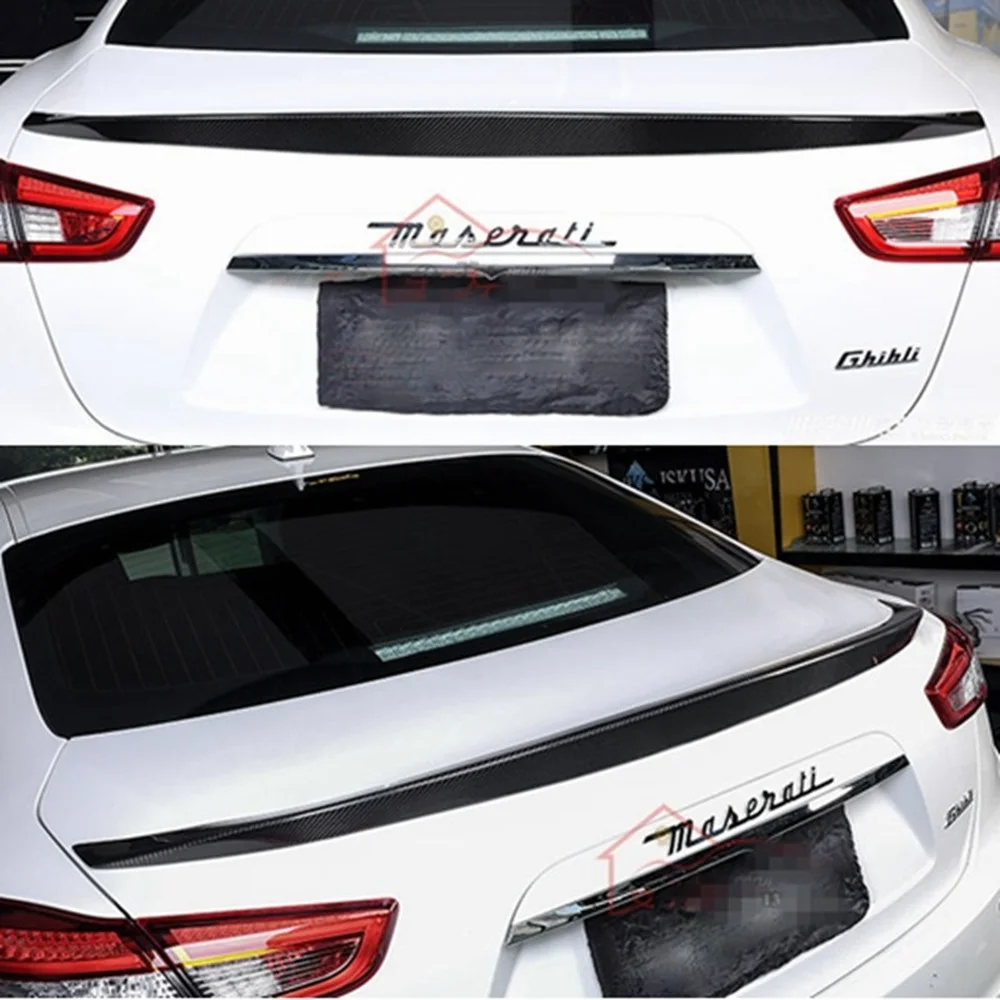 For Maserati Ghibli Carbon Fiber rear spoiler Rear trunk wing Gloss Black Novitec Style for Ghibli Carbon Rear Spoiler 2014 - UP