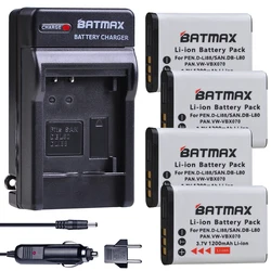 Batmax D-Li88 DB-L80 VW-VBX070 Battery + Digital Charger For Sanyo VPC-CG10 VPC-CG20 For PENTAX VPC-CG88 CG100 P70 Battery