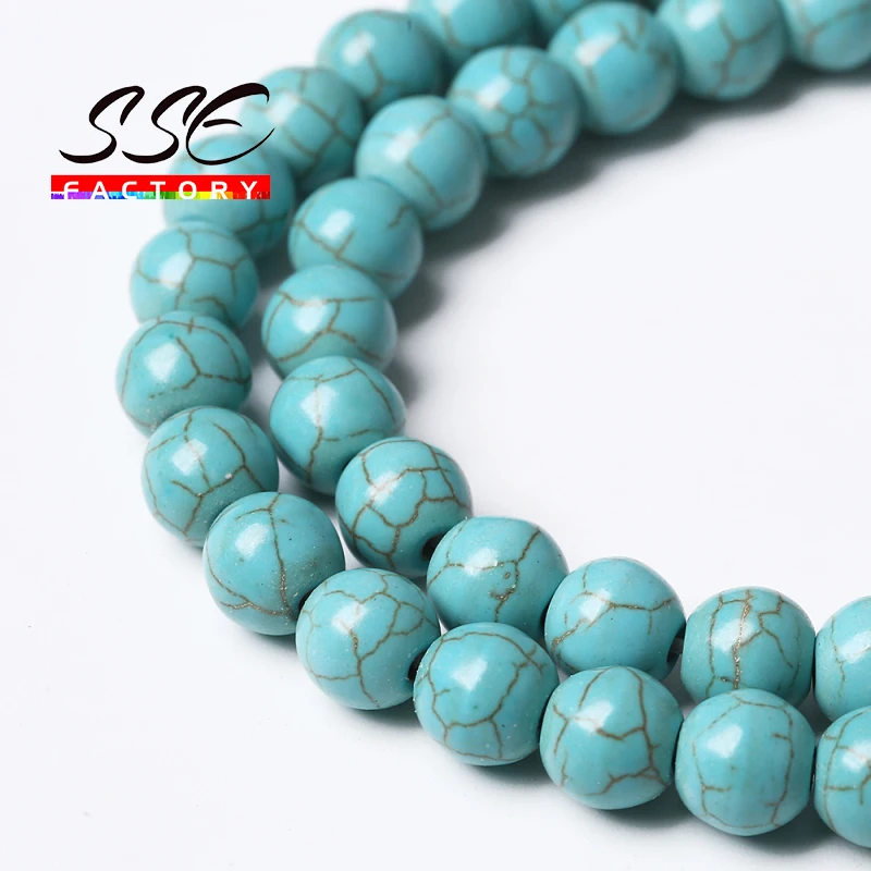 Blue Turquoises Beads Natural Stone Round Loose Beads 15\