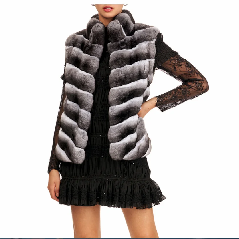 Real Rex Rabbit Fur Vest, Moda inverno, Mantenha aquecido