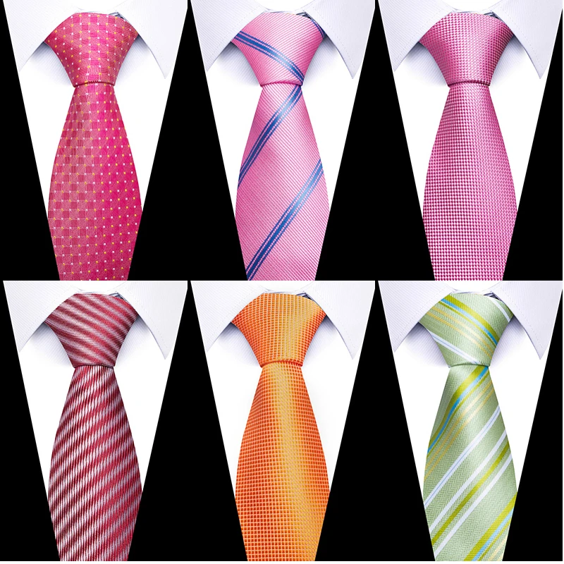 High Quality Nice Handmade Silk NeckTie  Group Work Clothing accessories Printed  Male Pink Holiday Day Gift