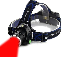 670nM Red Beam Head Lamp Light Headlamp Hunting Zoomable LED Headlight 3 Lighting Modes Water Resistant Running Camping Hiking