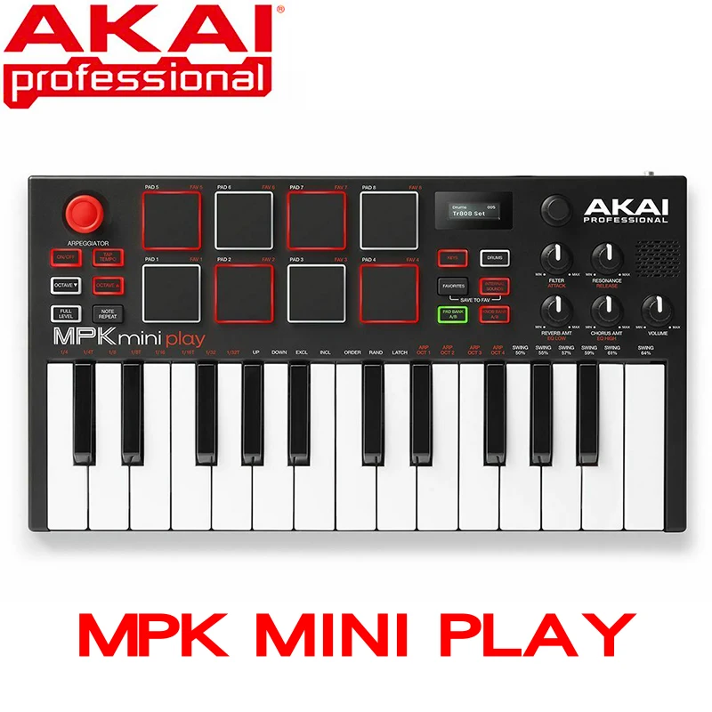 

Akai with mini play mini controller keyboard with built-in speaker new ultra portable USB MIDI