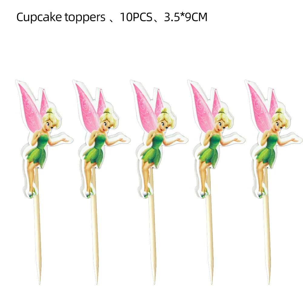 Cartoon Tinkerbell Elf Birthday Party Decoration Kid Faovr Tableware Little Fairy Paper Plate Cup Tablecloth Party Supplies