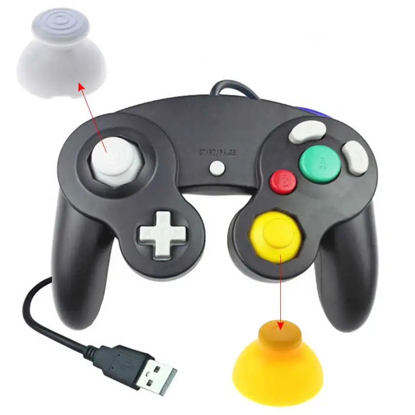 YuXi 2pcs For Gamecube Thumbstick Cap Replacement For Nintend NGC Controller Thumb Grip Joystick Cap