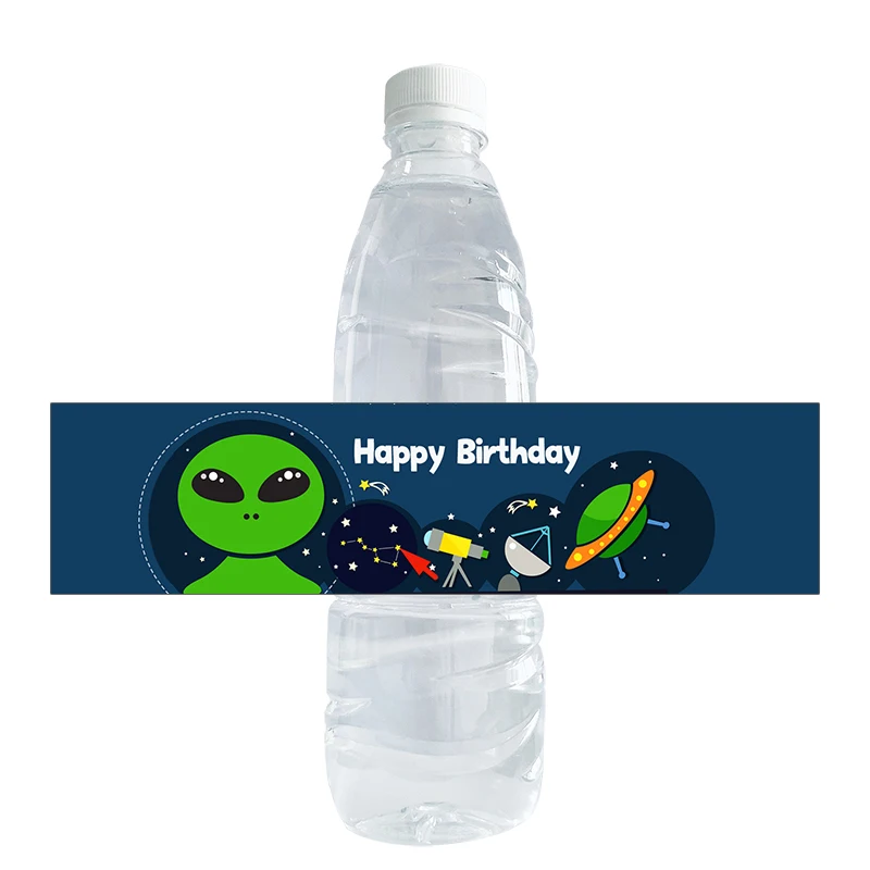 Outer Space Water Bottle Labels Rocket Ship Party Bottle Labels Kids Birthday Party Supplies Decor Astronaut Bottle Stickers