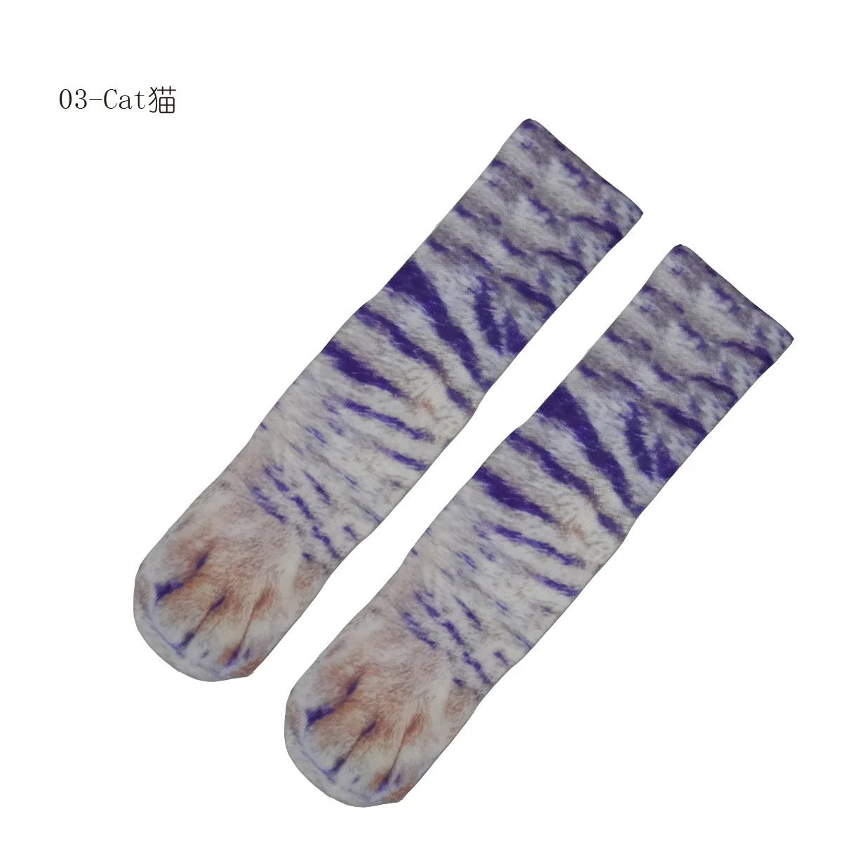 Custom Cartoon Animal Foot Socks, Cat Paw, Middle Tube Socks, DIY, Wet, Wholesale