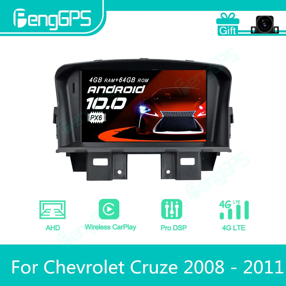 For Chevrolet Cruze 2008 - 2011 Android Car Radio Stereo Multimedia Player 2 Din Autoradio GPS Navigation PX6 Unit Screen