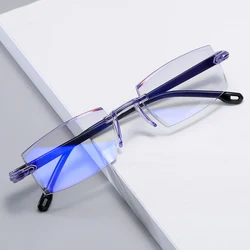 -1.0 -1.5 -2.0 -2.5 -3.0 -3.5 -4.0 Rimless Anti Blue Light Myopia Glasses Frameless Nearsighted Eyeglasses Women Men Unisex