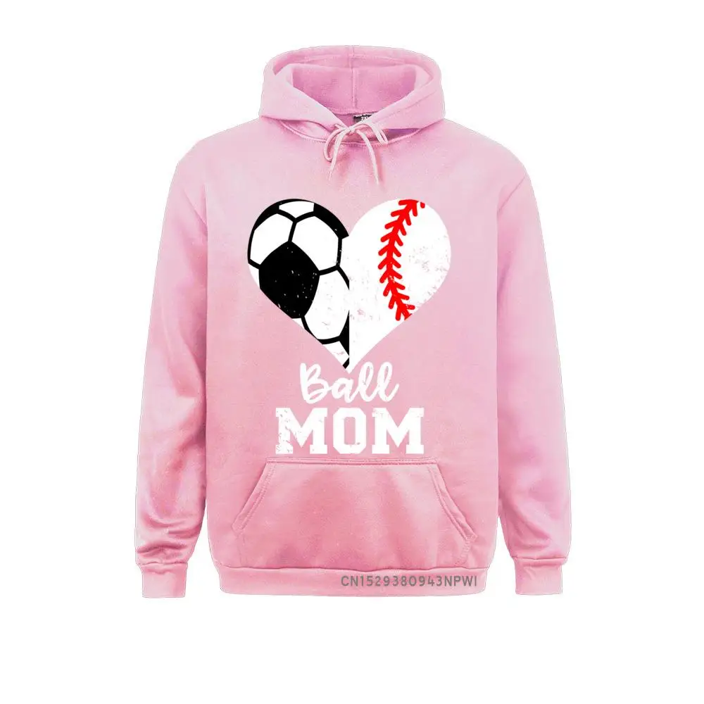 Ball Mom Heart Funny Baseball Soccer Mom Pullover Hoodie Funny Hoodies NEW YEAR DAY Men Sweatshirts Sportswears Family