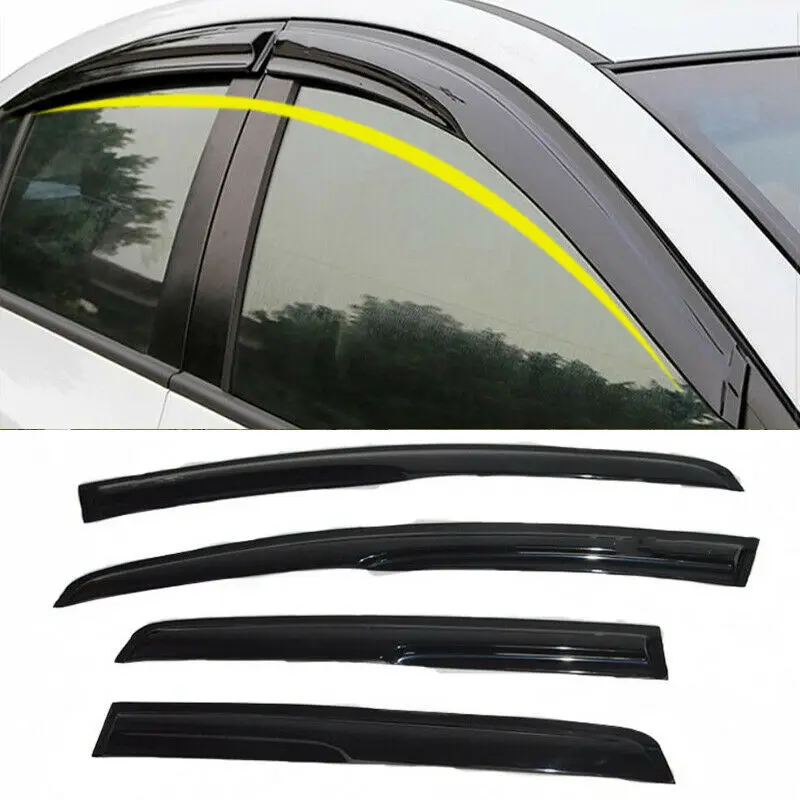 For Honda FIT JAZZ 2008 2009 2010 2011 2012 2013 Black Window Visor Rain Guard Deflectors 4pcs Car modification