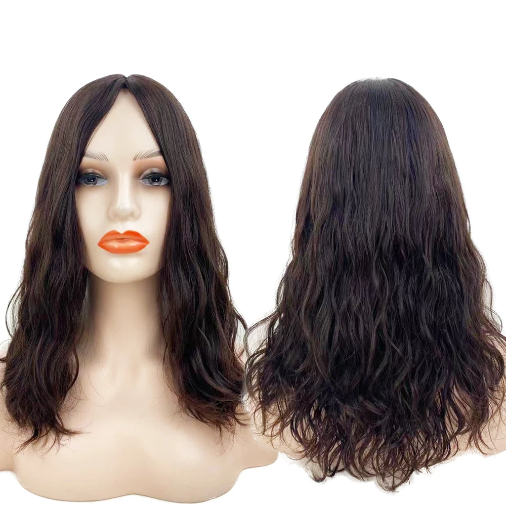 Virgin European Human Hair Jewish Wig Silk Base Sheitel Silk Top Kosher Wig Natural Wave Fine Hairpiece Natural Black for Women