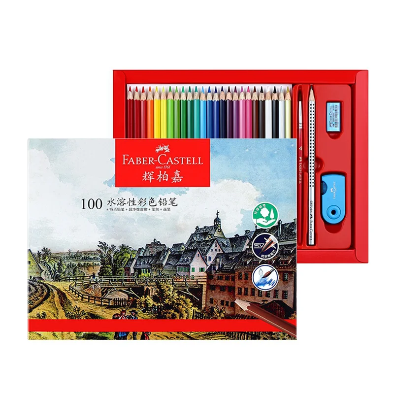 100 Colors Germany Faber-Castell Water-soluble Colored Pencils