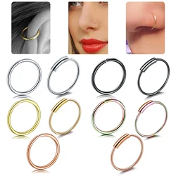 1PC 6/8/10mm Seamless Hinged Segment Clicker Rings Piercing Nose Hoop Lip Ear Piercing Cartilage Tragus Nose Rings Sexy Jewelry