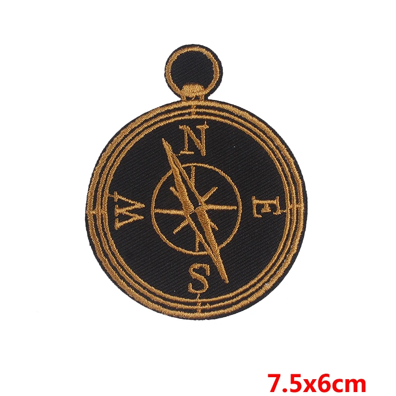 Nicediy One Piece Compass Embroidery Patch Anchor Iron On Clothing Cartoon Sailboat Patches For Clothes Stripe Applique C