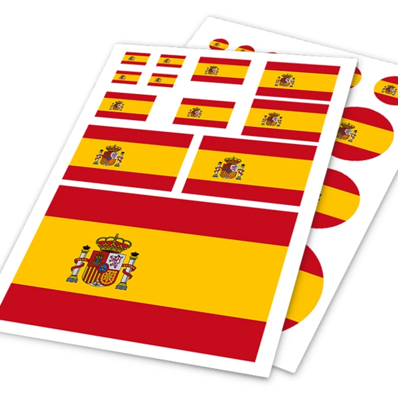 Noizzy สเปน National Flag Espanol ESP สติกเกอร์รถ Decal Pack Auto รถจักรยานยนต์กระเป๋าเดินทาง Ipad ไวนิลหมวกกันน็อกจักรยาน Iphone แล็ปท็อปใหม่