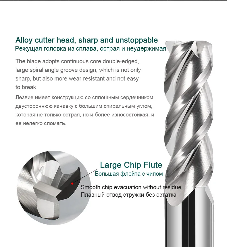 Tungsten Carbide Corner rounding End Mills CNC Milling Cutter 3 Flutes CNC Tools Round Nose Router Bit R1 R0.5 For Aluminum 55