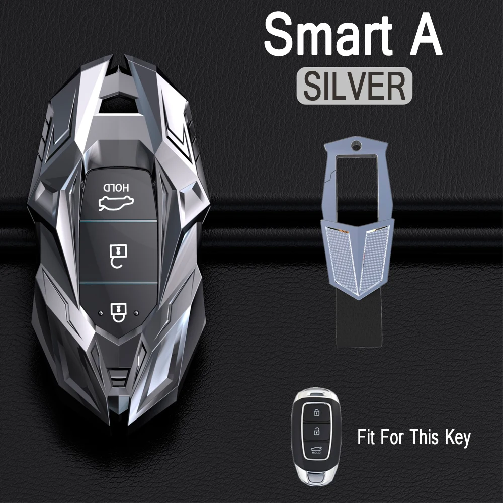 Hight Quality Zinc Alloy Car Remote Key Case Cover For Hyundai Santa Fe TM 2019 I30 2018 Solaris Azera Elantra Grandeur Accent