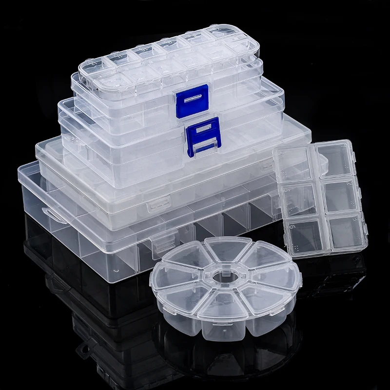 

1-28 Grids Compartment Plastic Storage Box pearls Square diamond painting Jewelry Bead Case Display Organizer Container