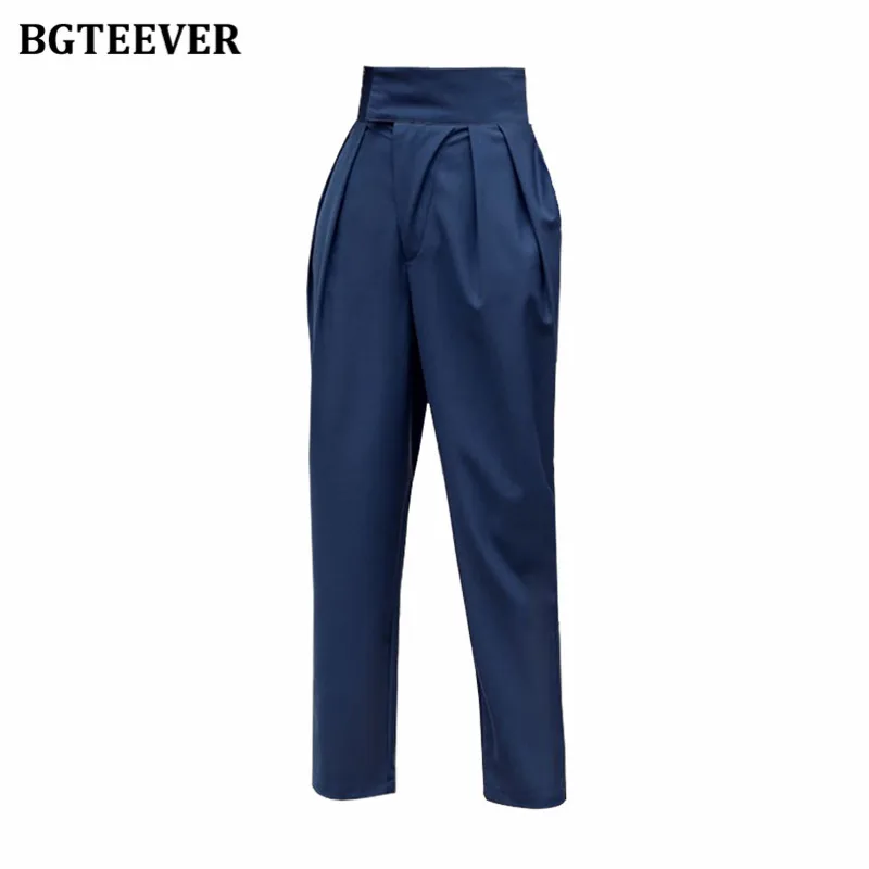 BGTEEVER Elegant High Waist Women Harem Pants Autumn Workwear Loose Female Pants 2020 Office Ladies Trousers