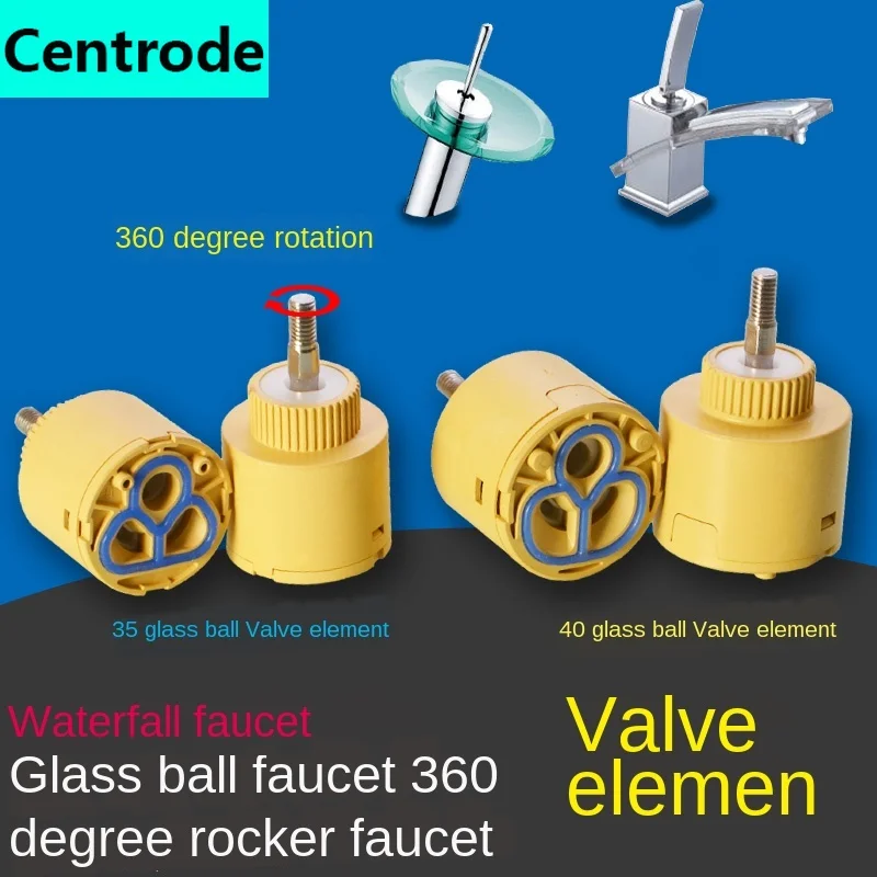 Glass basin faucet 35/40 ceramic valve core cold and hot water mixing valve valve core waterfall rocker ball arm valve core