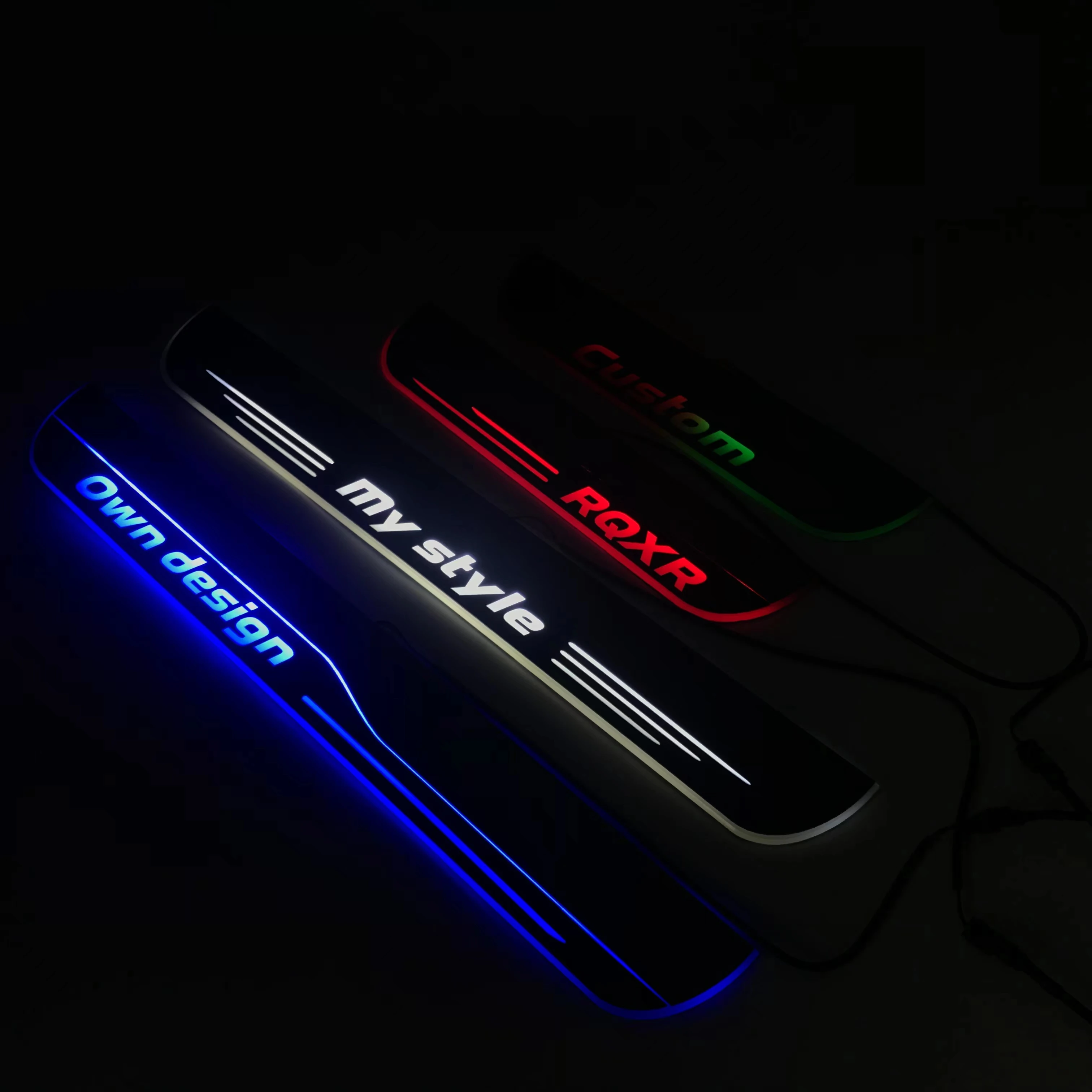 custom illuminated led moving door scuff sill plate