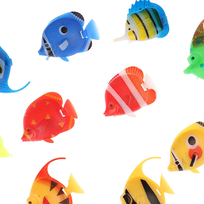 10pcs Artificial durable plastic Fake Fish Floating Landscape For Fish Tank Decoration Aquarium Ornament