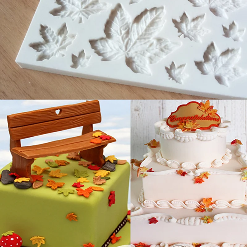 Silikon Form Blätter Harz Küche Kuchen Backen Werkzeug DIY Gebäck Schokolade Fondant Formen Dessert Spitze Dekoration Liefert
