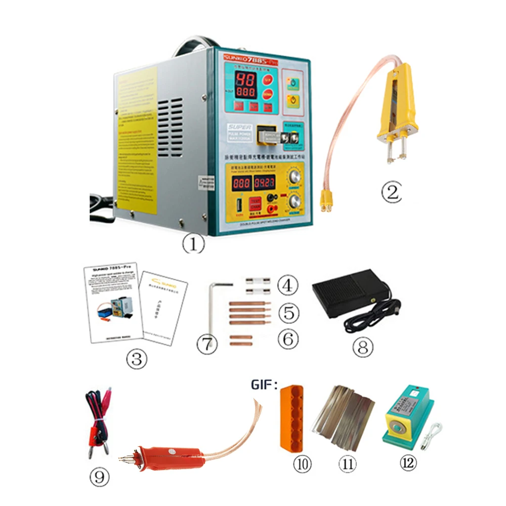 Charging / testing spot welding machine SUNNKKO 788S-PRO with 70B 71B slim handheld spot welding pen lithium battery small