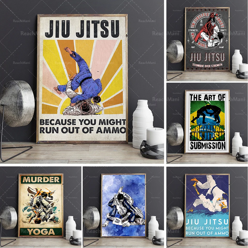 Affiche de Jiu-Jitsu, le meilleur cadeau pour les amateurs de Jiu-Jitsu, affiche de Jiu-Jitsu à l'ancienne