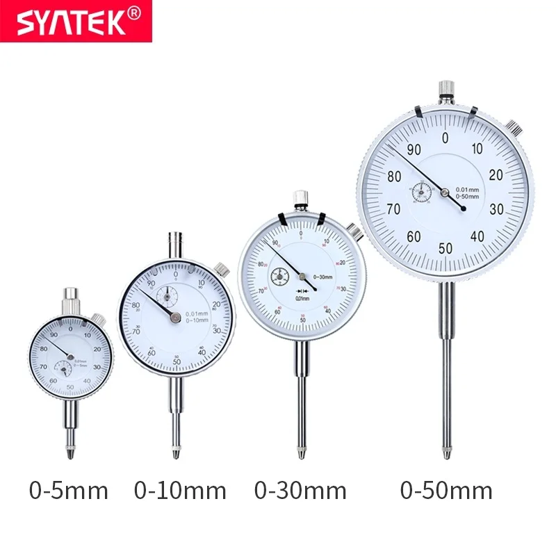 Brand 0.01mm Dial Indicator Gauge Mechanical Shockproof dial gauge Indicator 0-5MM-10-30-50mm Analog Micrometer Measure Tools