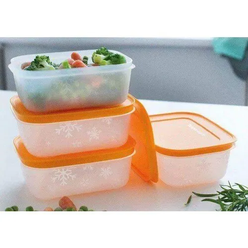 Tupperware Alaska Set 4 Pcs 4 X 450 Ml Food Storage Container Plastic Kitchen Refrigerator Box Multigrain Tank Transparent Cans