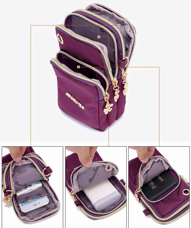 Casual Wasserdichte Nylon Umhängetaschen Frauen Messenger Schulter Tasche Weibliche Kleine Handy Handtaschen Geldbörsen Sport Tasche Tasche – Detail 40