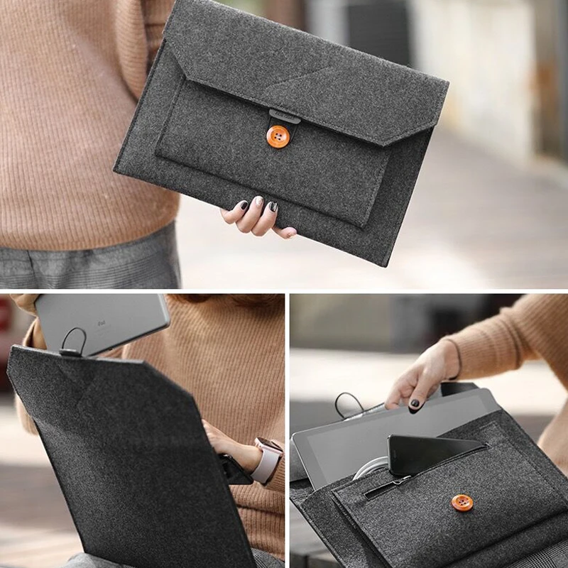 Portable Case 15 '6 Inches Felt Sleeve Laptop Bag 15.6 14.1 Case For Macbook Air 13 Pro 11 12 For Xiaomi Mi Notebook 13.3 Cover