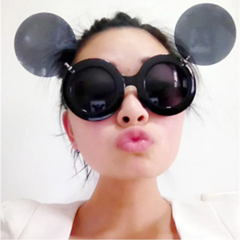 New Lady mouse Round Flip Up Paparazzi Shades Gaga Party Sunglasses Glasses