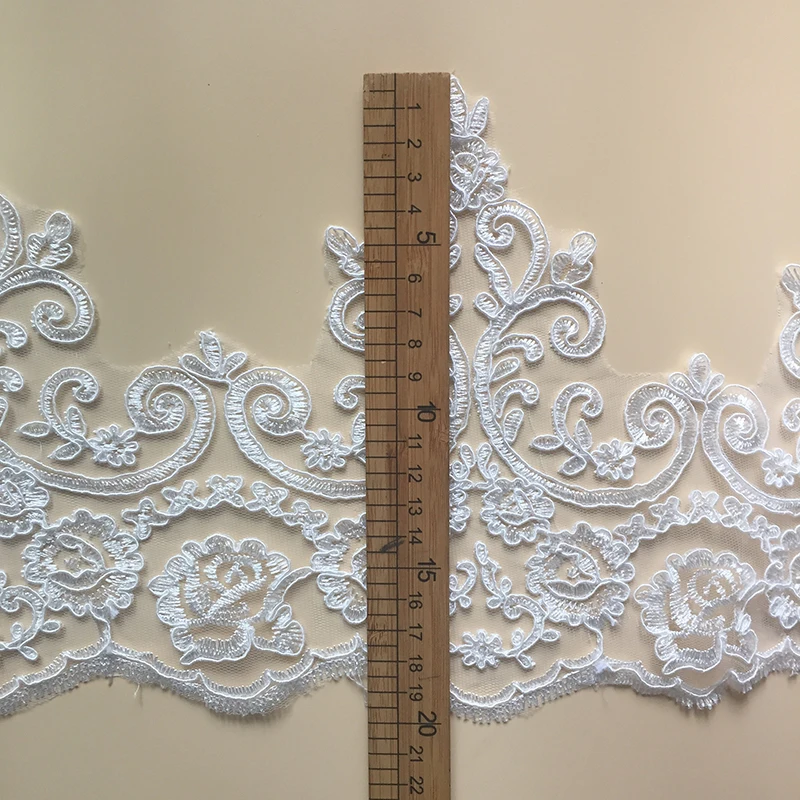 9Yards Car Bone Guipure Wedding Lace Trim Sewing Lace Accessories French Chantilly Appliques DIY Craft Sewing Decoration 2020