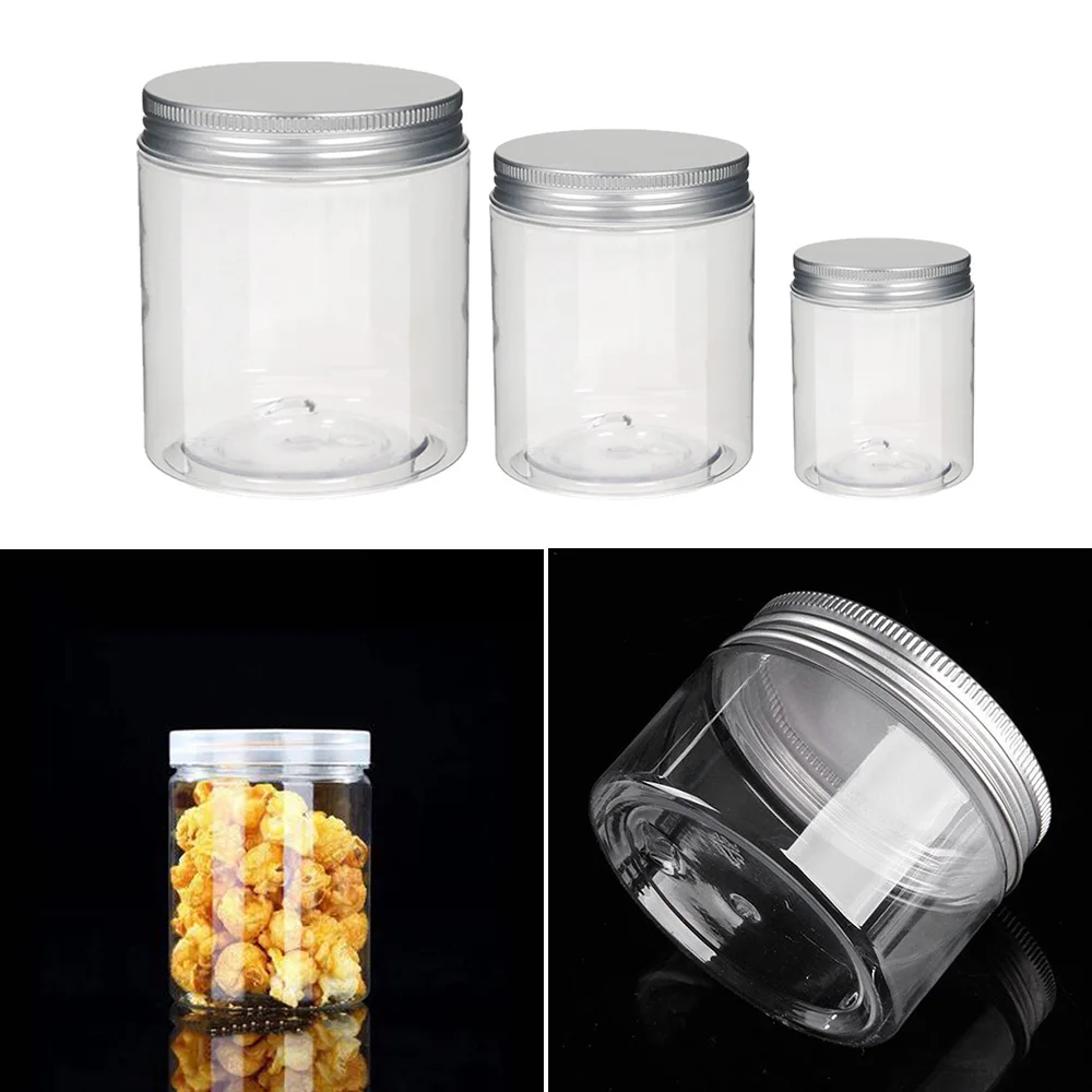 50ml/100ml/150ml/200ml/300ml plastic jar with lid screw iron transparent container empty cosmetic cream powder jar vanity box