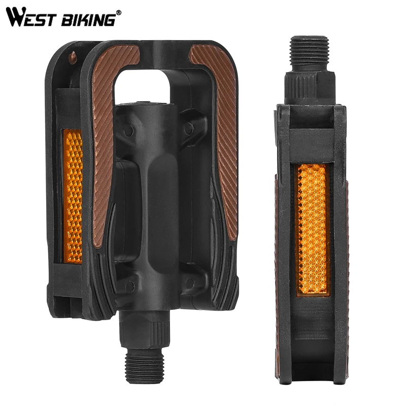 WEST BIKING Mountain Bike Bicycle Pedals MTB Road Cycling Ultralight Wide Flat With Anti-slip Pad Bike Part Quality Pedals